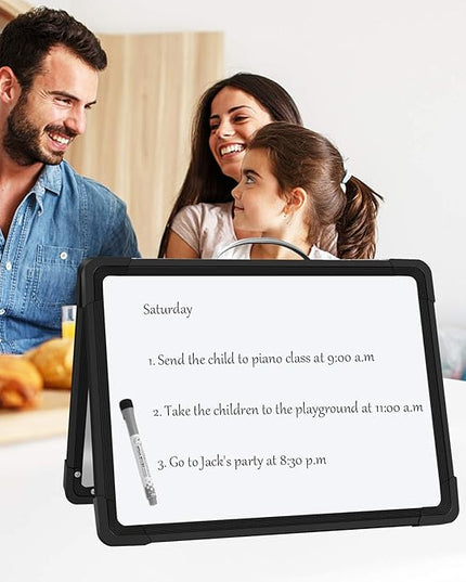 H-Qprobd Small Dry Erase White Board - 16"x 12" Double Sided Mini Foldable Magnetic Desktop whiteboard for Drawing, Teacher Instruction and Meeting Discuss