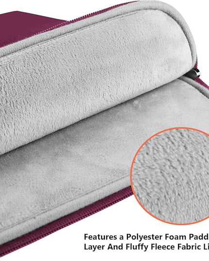 Laptop Sleeve 15.6 inch, Shockproof Protective Notebook Case with Accessory Pocket, Briefcase Carrying Laptop Bag for 15.6" HP, ASUS, Dell, Lenovo, Acer, Rose Red