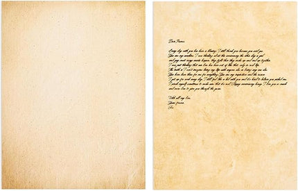 Vintage Paper - 8.5 x 11 in, Stained Antique Double-Sided, 96 Sheets - Letter & Resume Paper for Printer & Typewriter - Rustic Decorative Printer & Scrapbook Sheets