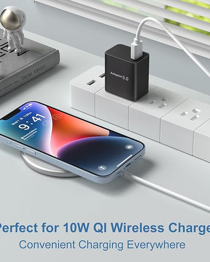 USB Charger Block, OKRAY 2-Pack 18W 3.0 Quick Charge Power Adapter Type A Box USB Wall Plug Fast Charging Block for Wireless Charger, Samsung Galaxy S25 S24 A16 A15, iPad, iPhone 16 15 14 13 12 11 Pro