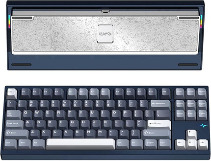 KEEBMONKEY WOBKEY Crush 80 Reboot CNC Aluminum 5-Second Quick-Release Triple-Mode Connectivity Mechanical Keyboard with Superior Acoustics (Pro Navy)