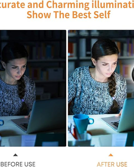 Video Conference Lighting Kit, Ring Light Clip on Laptop Monitor with 5 Dimmable Color & 5 Brightness Level for Webcam Lighting/Zoom Lighting/Remote Working/Self Broadcasting and Live Streaming, etc.