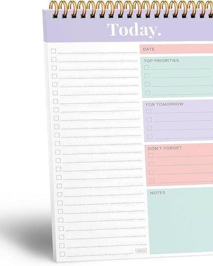 Sweetzer & Orange Daily & Weekly To Do List Notepad – Undated Work Planner & Organizer with Wish List Section, 52-Sheet Coiled Task Pad for Productivity – MAUVE To Do List Notebook for Work