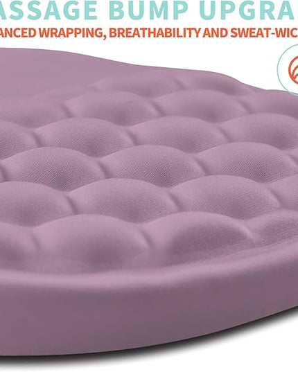 Ergonomic Mouse Pad Wrist Support with Memory Foam Massage Bulge, Carpal Tunnel Pain Relief Mousepad Wrist Rest for Mouse(12x8 inch, Purple)