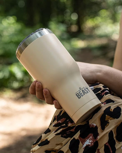 Beast 30 oz Tumbler Stainless Steel Vacuum Insulated Coffee Ice Cup Double Wall Travel Flask (Sand)