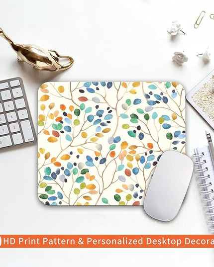 Square Mouse Pad Colorful Forest,Personalized Premium-Textured Custom Mouse Mat Design,Washable Mousepad Cloth,Non-Slip Rubber Base Computer Mouse Pads for Wireless Mouse