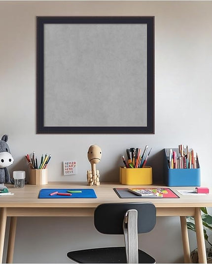 Amanti Art Black Framed Magnetic Board 23x23 Medium Vision Board for use with Magnets, 100% Metal Sheet to Display Items as Office Decor or for Home Organization in mudroom, Kitchen or Kids Room