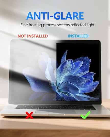 4-Way Laptop Privacy Screen Shield 15.6 Inch, Removable 16:9 Aspect 360° Privacy Filter Screen Protector for 15.6 Inch Laptop Computer, Anti Glare Blue Light Slide Mount Tabs Cover for Generic Laptop