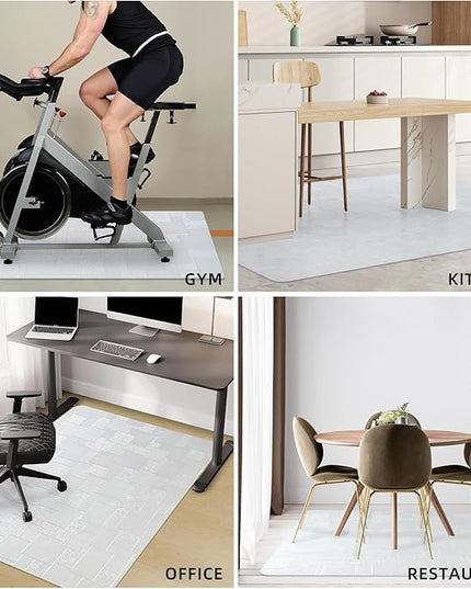 Chair Mat for Hardwood Floor, 45x53 inches Floor Mat Protector for Office Chair, Desk, Home, Frosted Pattern Rectangle Floors Protector