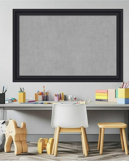 Amanti Art Black Framed Magnetic Board 24x36 Large Vision Board for use with Magnets, 100% Metal Sheet to Display Items as Office Decor or for Home Organization in mudroom, Kitchen or Kids Room