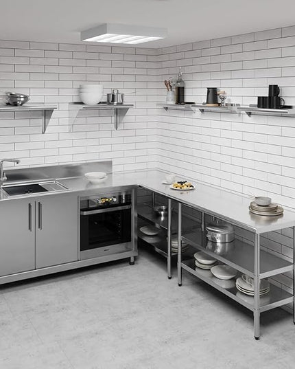 AmGood 24" Long X 6" Deep Stainless Steel Wall Shelf | NSF Certified | Appliance & Equipment Metal Shelving | Kitchen, Restaurant, Garage, Laundry, Utility Room
