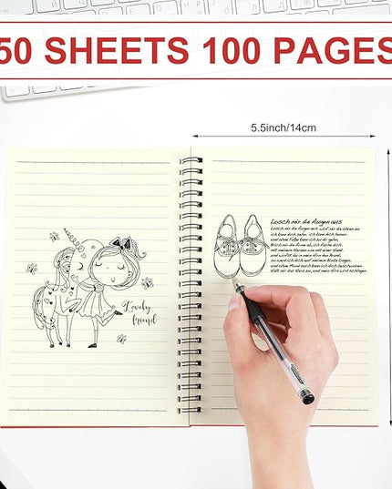 Yahenda Spiral Notebook Bulk A5 Journal Lined 8.3'' x 5.5'' Writing Composition Paper Small Notepad Subject Notebook for Students Office Business Back to School Supplies(Red,36 Pcs)