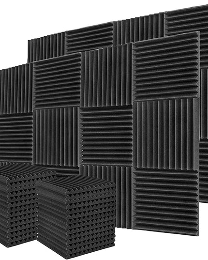 52 Pack Acoustic Foam Panels,1" x 12" x 12"Acoustic Wedge Studio Foam Sound Absorption Wall Panels (Black)