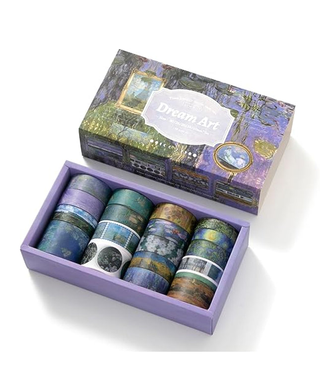 Auguro 18 Rolls Washi Tape Set Art washi Tape for Crafts and Journaling Scrapbooking Supplies Scrapbook Tape Decorative washi Tape for Scrapbooking