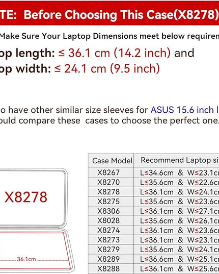 Smatree Hard EVA Protective Sleeve Case Compatible for 15.6 inch ASUS Chromebook Flip CM5 (CM5500) Laptop Waterproof Sleeve (X8278)