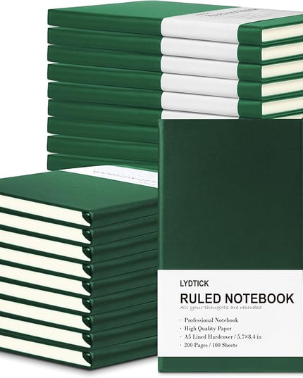 20 Pack Journals for Writing College Ruled Notebooks Journal in Bulk, Hardcover Notebooks (200Pages) for Note Talking, Lined Bullet Journals for Home School Office, 5.7"x8.4", Dark Green