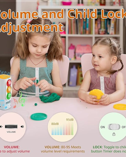 Traffic Light Visual Timer&ADHD Tool for Kids Adults Display Volume Adjustment, with 4 Ringtones for Classroom Desk Home Kitchen Game Countdown Pause Memory Function Charger Type C Included