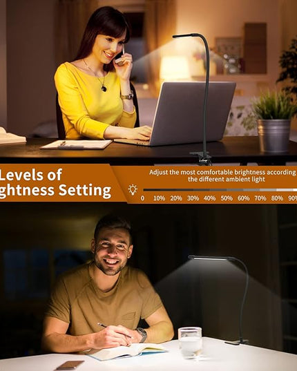 iZELL Book Light, LED Reading Light Clip On [3 Color Modes & 10 Brightness Levels] Flexible Gooseneck Book Lamp for Kids Reading in Bed at Night, Clip to Bedside Table, Headboard or Dorm