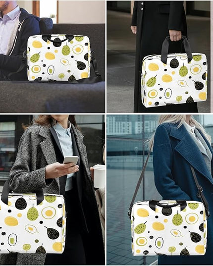 JXDXHCW Cartoon Avocado Laptop Bag Carrying Case 15.6 Inch Laptop Briefcase Messenger Shoulder Bag for Tablet Computer Bag for Travle Business Men Women