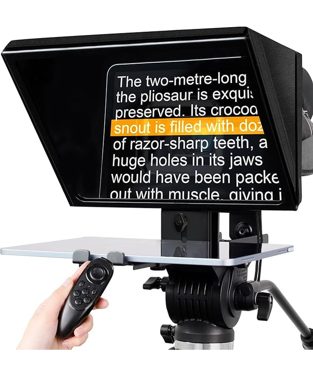 i2/12-inch All-Metal teleprompter, Lift The teleprompter and Remote Control, Using Tempered Optical Glass, Compatible with a Variety of Devices for a Variety of scenarios.