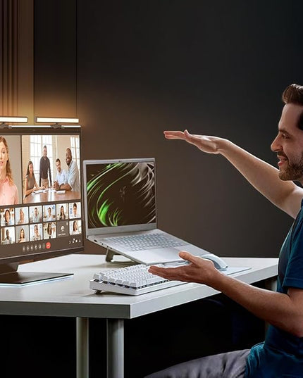 Video Conference Lighting, Monitor Light Bar, Eye-Caring Computer Light, Screen Light Bar,Webcam Streaming Lights, Zoom Lighting for Computer, Replaces Ring Light for Zoom Meetings