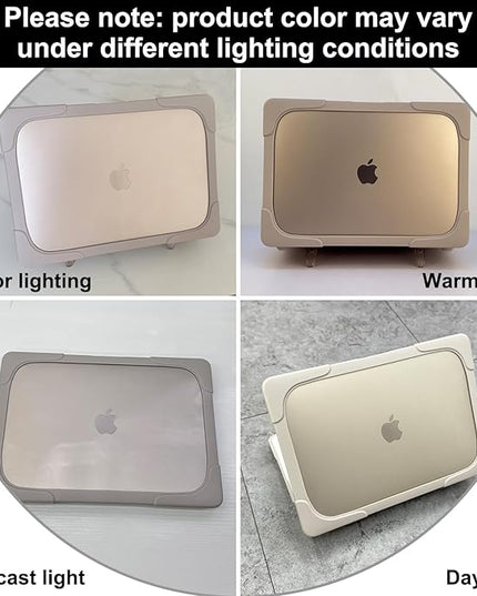 Batianda for M4 MacBook Air 13.6 inch Case 2025 2024 2022 Release Model A3240 A2681(M2) A3113(M3), Heavy Duty Shockproof Protective Hard Shell with Fold Kickstand & Keyboard Cover, Khaki