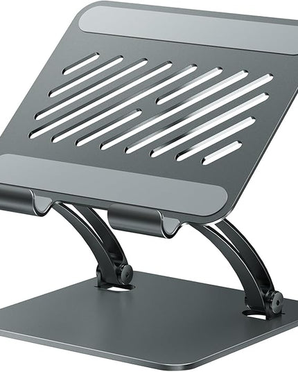 tounee Tablet Holder Stand, Dual Rod Adjustable Aluminum Desktop Stand, Compatible with 4.7-16.9" iPads, Surface Tablets, Portable Monitors, Kindle & More (Gray)