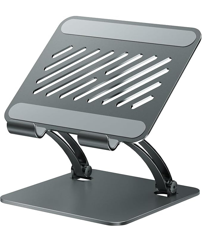 tounee Tablet Holder Stand, Dual Rod Adjustable Aluminum Desktop Stand, Compatible with 4.7-16.9" iPads, Surface Tablets, Portable Monitors, Kindle & More (Gray)