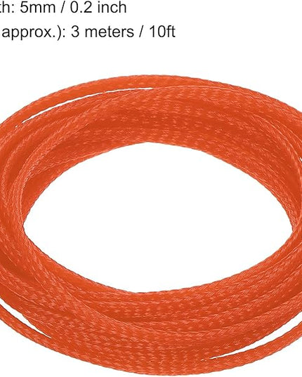 uxcell PET Expandable Sleeving 10ft 1/8" Orange Cable Management Sleeve Cord Organizer for Wrap Protect Cable