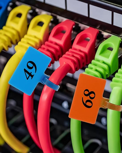 100pcs Zip Tie Tags Cable Labels Tags Nylon Cable With Label Tag Marker Ties Wire Self Locking Plastic Cords Straps Mark Cord Multi Color Electronic Identification Power Marking Label for Organizing