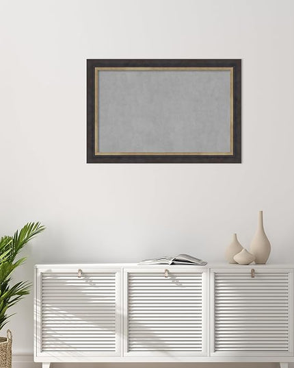 Amanti Art Black Framed Magnetic Board 25x37 Large Vision Board for use with Magnets, 100% Metal Sheet to Display Items as Office Decor or for Home Organization in mudroom, Kitchen or Kids Room