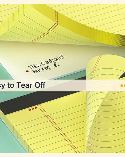 Yellow Legal Pads 8.5 x 11 College Ruled - 12 Pack Yellow Paper Tablets 8 1/2 x 11 Note Pads - Perforated Yellow Pads 8.5 x 11 Double-Size Printing Notepad 30 Sheets each Note Pad for Office School