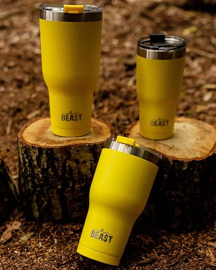 Beast 20 oz Tumbler Stainless Steel Vacuum Insulated Coffee Ice Cup Double Wall Travel Flask (Lemon)