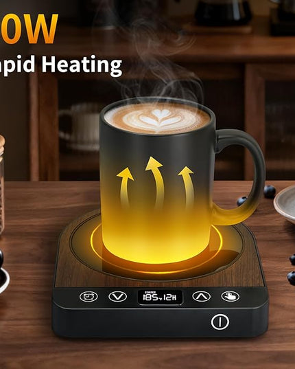 Anbanglin Smart Coffee Mug Warmer, 50W Fast Heating Coffee Warmer for Desk with 5 Temperature Control & 2-12H Auto Shut Off, Electric Large Panel Cup Warmer for Milk, Tea, Beverage, Candle, Wood