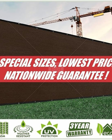 ColourTree Customized Size 6' Black and White Fence Screen Privacy Screen Heavy Duty Cable Zip Ties Included