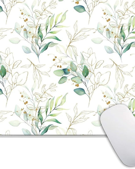 Square Mouse Pad Pretty Leaves, Personalized Premium-Textured Custom Mouse Mat Design, Washable Mousepad Cloth, Non-Slip Rubber Base Computer Mouse Pads for Wireless Mouse