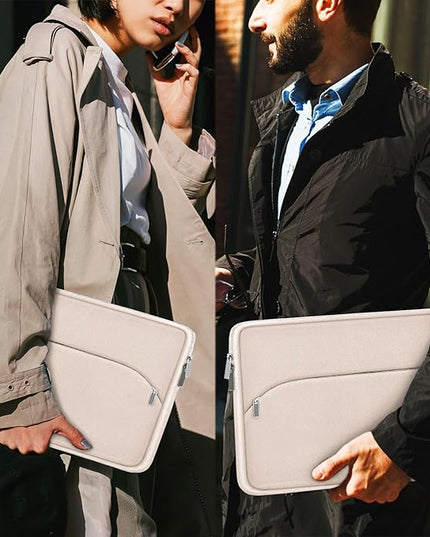 Laptop Case 13.3 inch, Portable Monitor Protective Laptop Sleeve with Front Pocket Computer Bag Compatible with MacBook Air Pro 13.3 inch 14 inch, Dell, HP, Light Pink