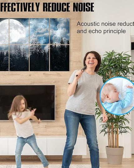 YPY Acoustic Panels Sound Absorbing: 8 Pack Soundproof Wall Panels, Sound Proofing Panels Noise Reducing for Walls Recording Studio Acoustical Treatments 48x32 Inches