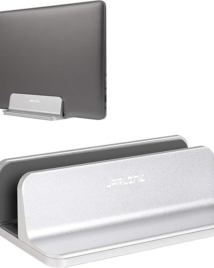 JARLINK Vertical Laptop Stand, Aluminum Laptop Holder Desktop Stand with Adjustable Dock Size (up to 17.3 inches) Compatible with All MacBook/Surface/Dell/Gaming Laptops (Silver)