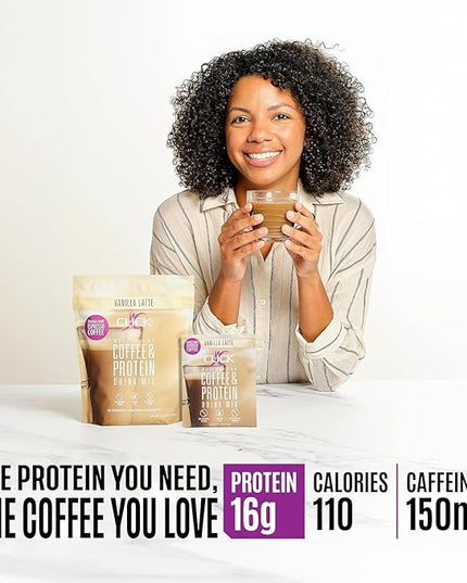 Click Coffee Protein Powder | Double Shot Espresso | 16g Protein | 23 Essential Vitamins | Low Calorie Meal Replacement | 150mg Caffeine | Gluten Free | No Artificial Flavors or Colors | Vanilla