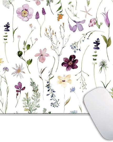 Square Mouse Pad Beautiful Flowers Plants, Personalized Premium-Textured Custom Mouse Mat Design, Washable Mousepad Cloth, Non-Slip Rubber Base Computer Mouse Pads for Wireless Mouse
