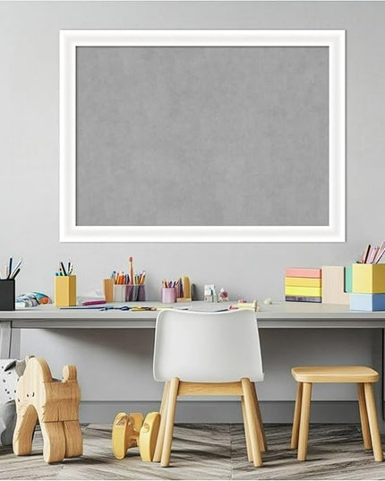 Amanti Art White Framed Magnetic Board 23x31 Medium Vision Board for use with Magnets, 100% Metal Sheet to Display Items as Office Decor or for Home Organization in mudroom, Kitchen or Kids Room