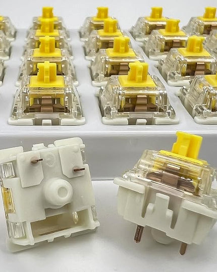 Gateron G Pro 3.0 Yellow Keyboard Switches,Linear 3-pin RGB Pre-lubed for Gaming Mechanical Keyboard(Yellow,45PCS)