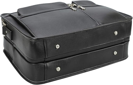 Polare 17'' Napa Leather Briefcase Laptop Attache Case Messenger Bag For Men Fits 15.6'' Laptop