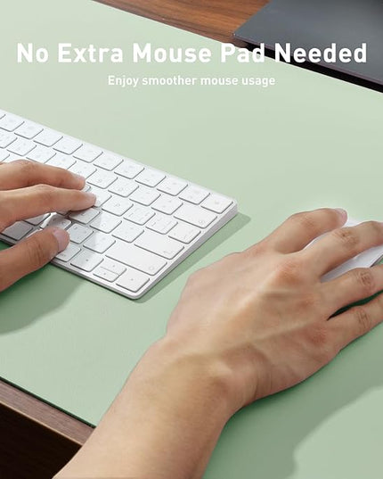 Aothia Large PU Leather Desk Pad Protector – Non-Slip Mouse Pad & Writing Mat for Office/Home, Waterproof, Easy to Clean (36" x 17", Aqua)