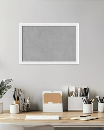Amanti Art White Framed Magnetic Board 13x19 Small Vision Board for use with Magnets, 100% Metal Sheet to Display Items as Office Decor or for Home Organization in mudroom, Kitchen or Kids Room