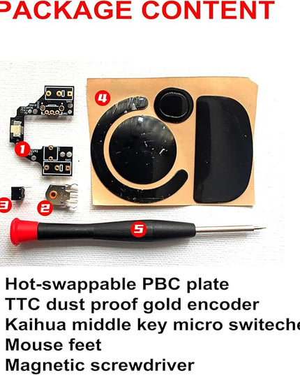 Hot-Swap Micro Switch PCB Kit for Logitech G Pro X Superlight GPX GPW 2 Mice – ENIG Gold Pads, 6-Claw Clamps | Fix Double-Click & Customize Clicks