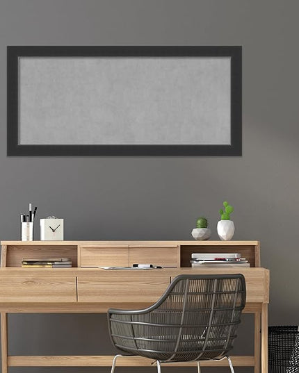 Amanti Art Black Framed Magnetic Board 25x53 Oversize Vision Board for use with Magnets, 100% Metal Sheet to Display Items as Office Decor or for Home Organization in mudroom, Kitchen or Kids Room