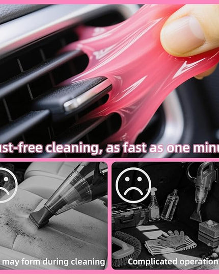 2 Pack Car Cleaning Gel Reusable Auto Slime Cleaner,Rose Scent Dust Cleaning Gel Keyboard Slime for Car Interior Air Vent Cleaner, Auto Detailing kit Tools Accessories,Gifts for Men Women,200g,Pink