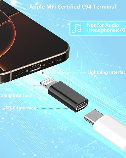 [Apple MFi Certified] USB C to Lightning Adapter, Stuffcool 4Pack Lightning Male to USB C Female Digital Converter PD 20W Type C Fast Charger Connector for iPhone 14 13 12 11 Pro XS XR X 8 SE iPad Pro